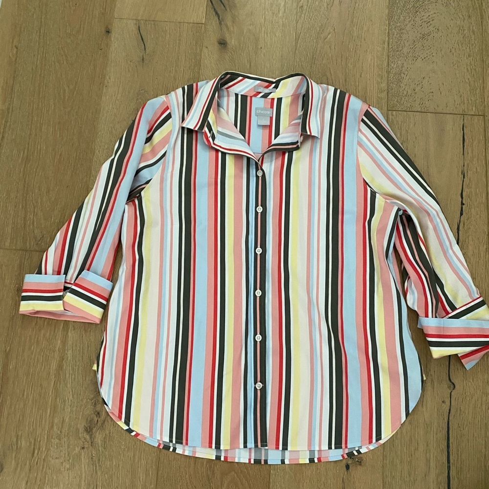 Chico's Multicolor Striped Shirt